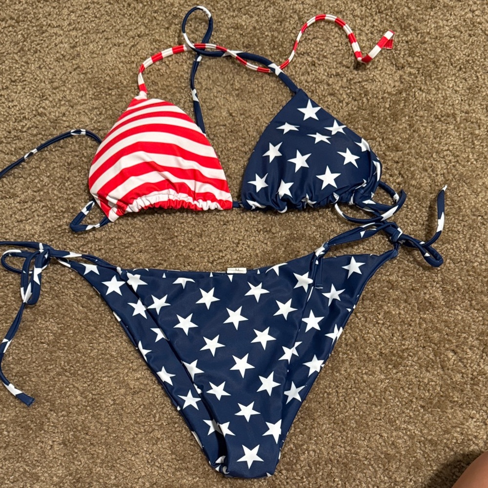 Red and Blue Star Bikini Set